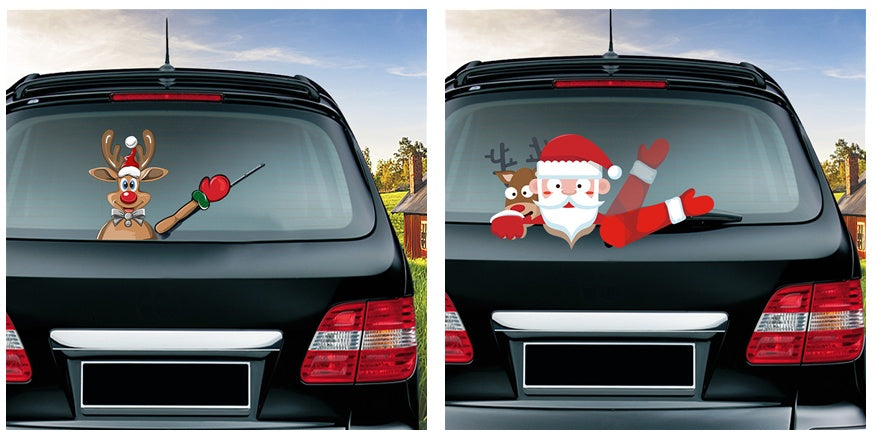 Popular Santa Claus wiper sticker can remove the car rear windshield wiper Sticker Car Stickers