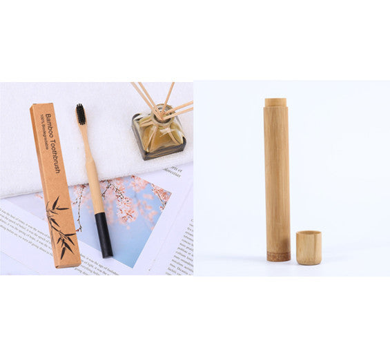 Natural bamboo handle round bamboo toothbrush