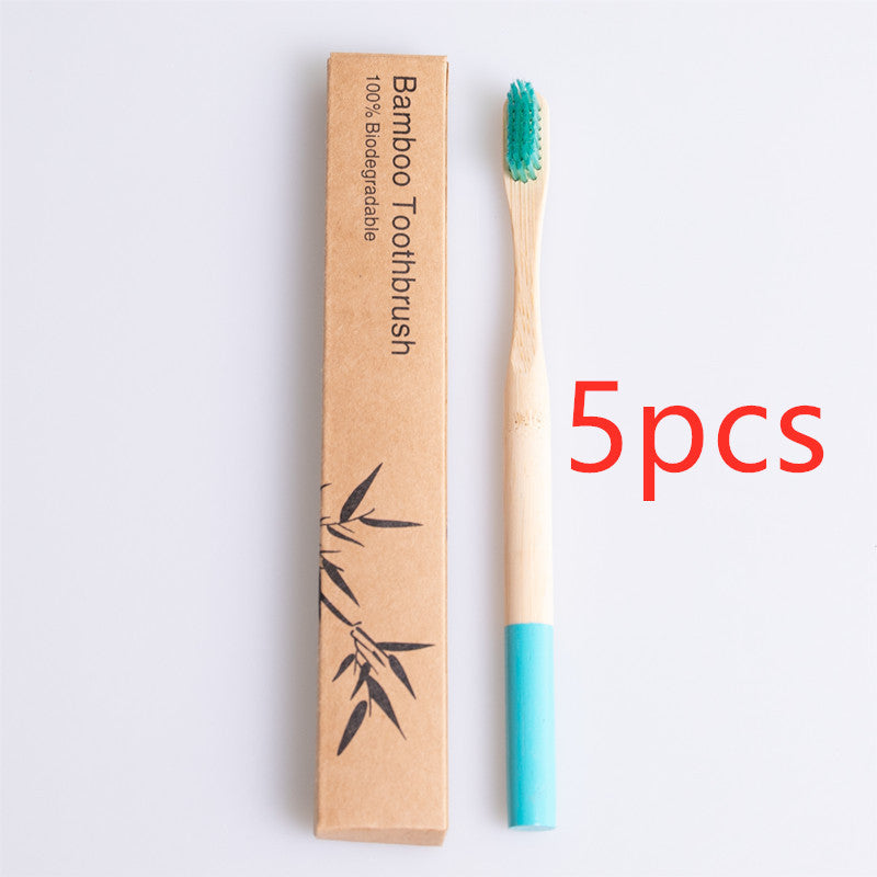 Natural bamboo handle round bamboo toothbrush