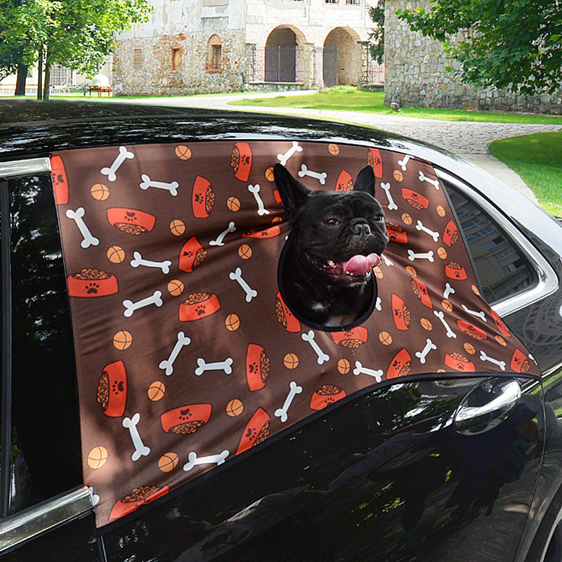 Peekapet Curtain Foldable Car Visor Cover Window Sun Shade Pet Dog Hang Out Car Window Shade pet car window fence