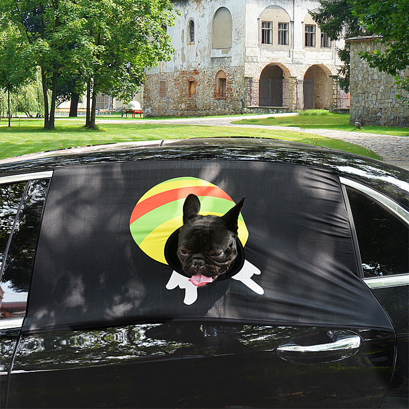 Peekapet Curtain Foldable Car Visor Cover Window Sun Shade Pet Dog Hang Out Car Window Shade pet car window fence