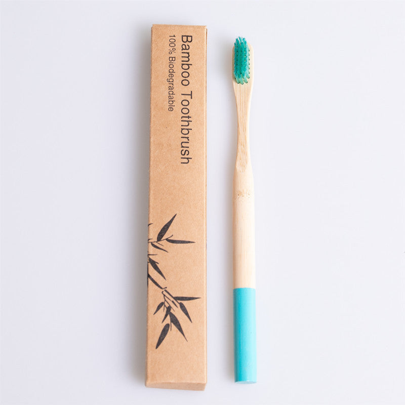 Natural bamboo handle round bamboo toothbrush