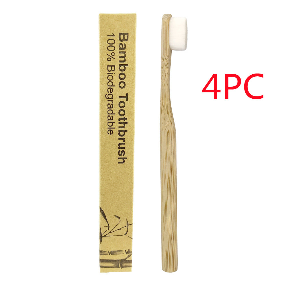 Round Rod Nano Degradable Bamboo Toothbrush