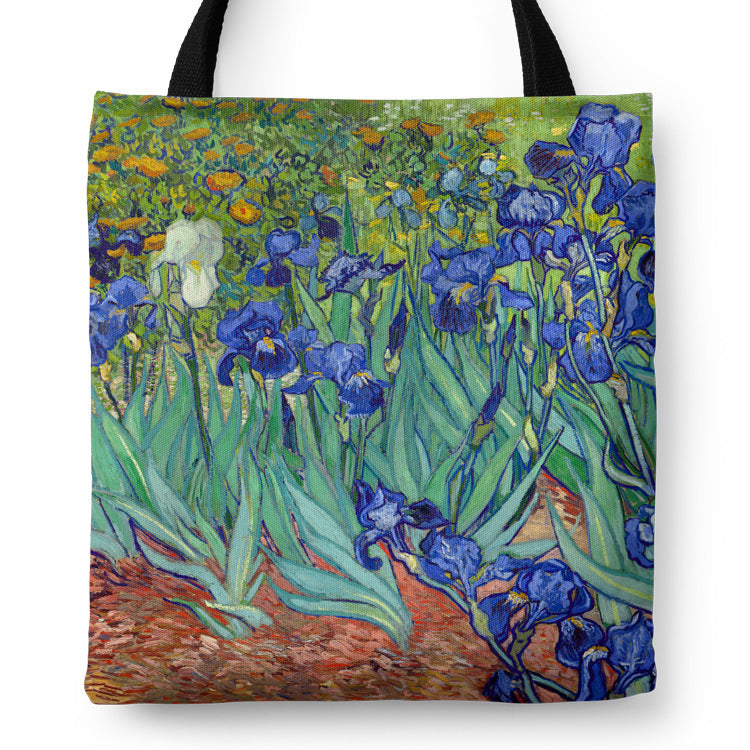 Iris Flower Canvas Bag Reusable Shopping Bag