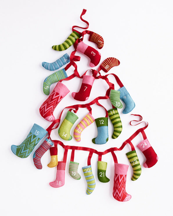 24 Christmas Wool Sock Ornaments Handmade