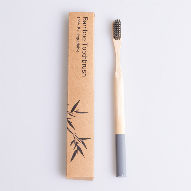 Natural bamboo handle round bamboo toothbrush