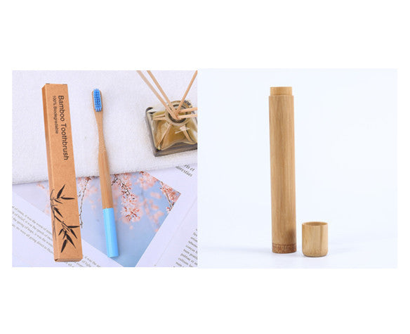 Natural bamboo handle round bamboo toothbrush