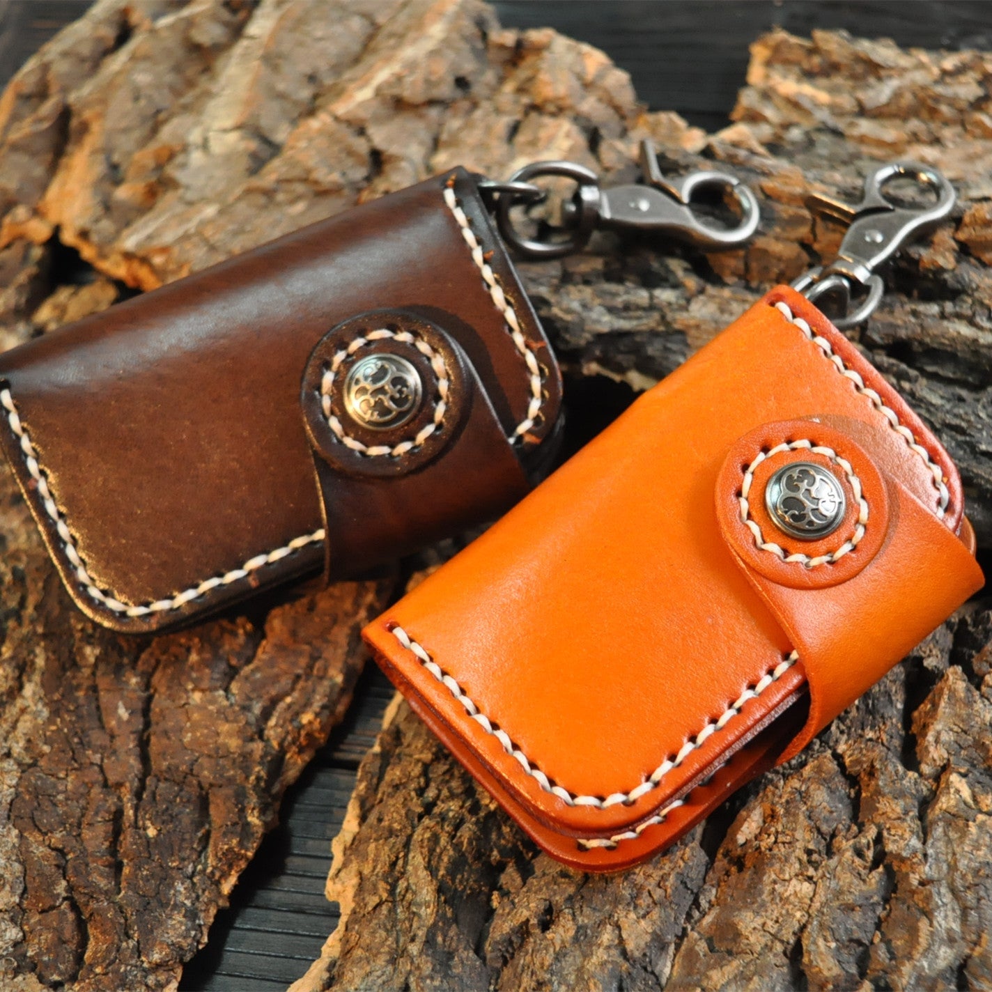 Cowhide handmade car key case