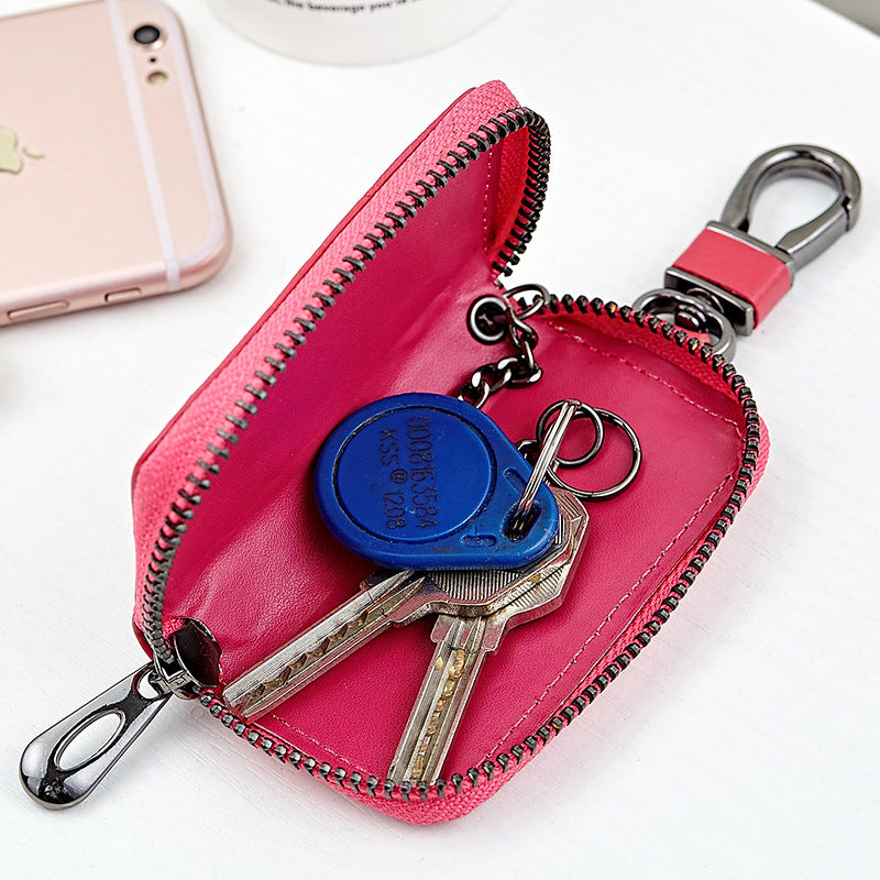 Car key case leather key case men's woven