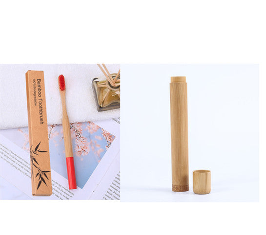 Natural bamboo handle round bamboo toothbrush