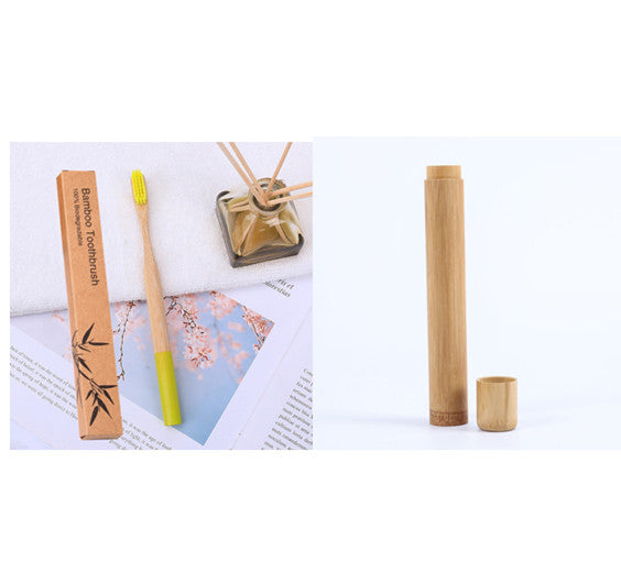 Natural bamboo handle round bamboo toothbrush