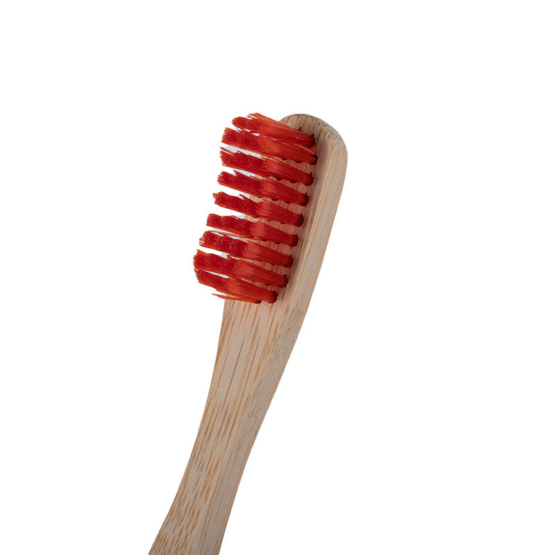 toothbrush with wavy handle bamboo wood