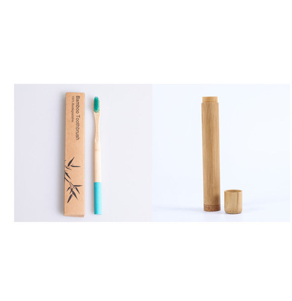 Natural bamboo handle round bamboo toothbrush