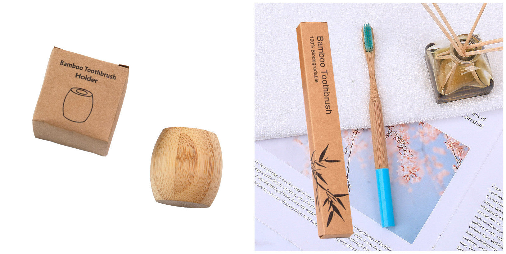 Natural bamboo handle round bamboo toothbrush