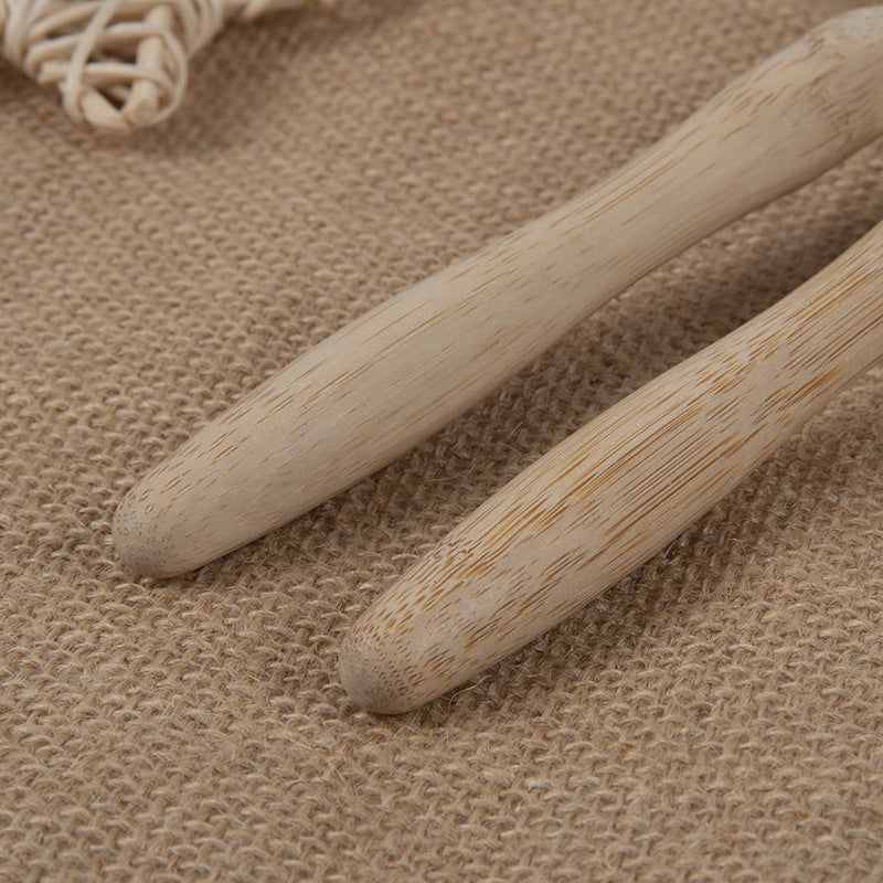 toothbrush with wavy handle bamboo wood