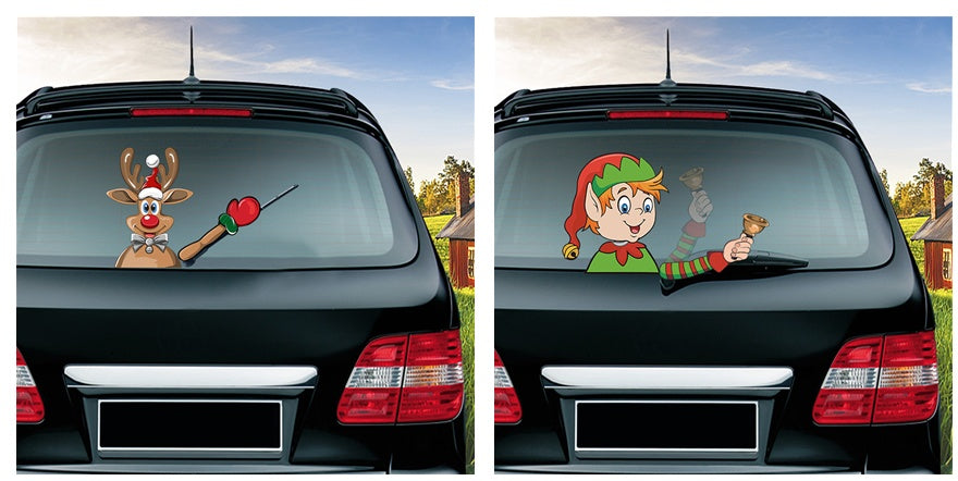 Popular Santa Claus wiper sticker can remove the car rear windshield wiper Sticker Car Stickers