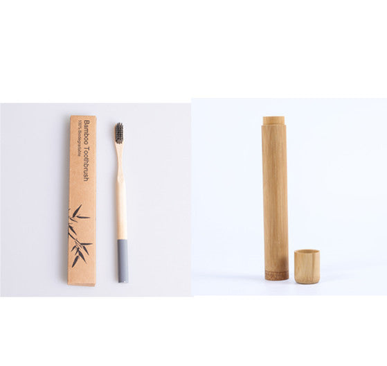 Natural bamboo handle round bamboo toothbrush