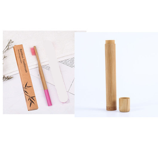 Natural bamboo handle round bamboo toothbrush