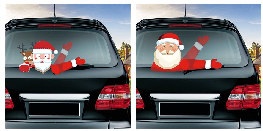 Popular Santa Claus wiper sticker can remove the car rear windshield wiper Sticker Car Stickers