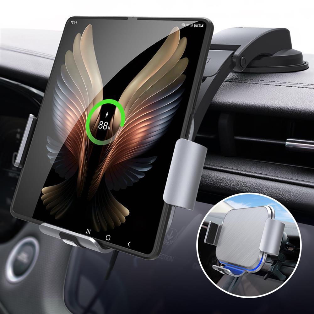 S8 Double Coil Folding Screen Car Mount Wireless Charging