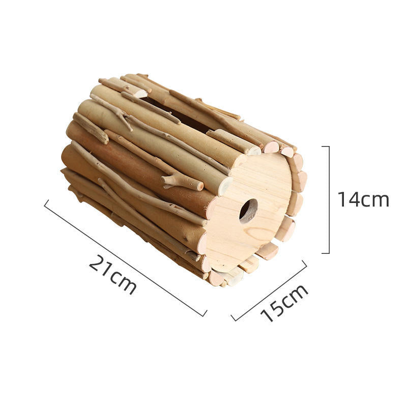 Home Living Room Tabletop Wooden Roll Paper Tube