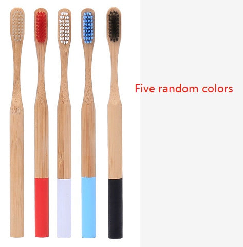 Natural bamboo handle round bamboo toothbrush